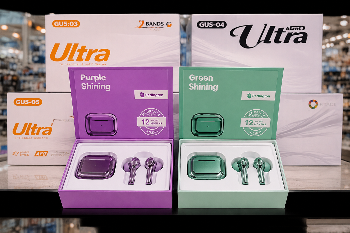 Green Shining TWS Wireless Earbuds with Charging Case – Available in 7 Premium Colors