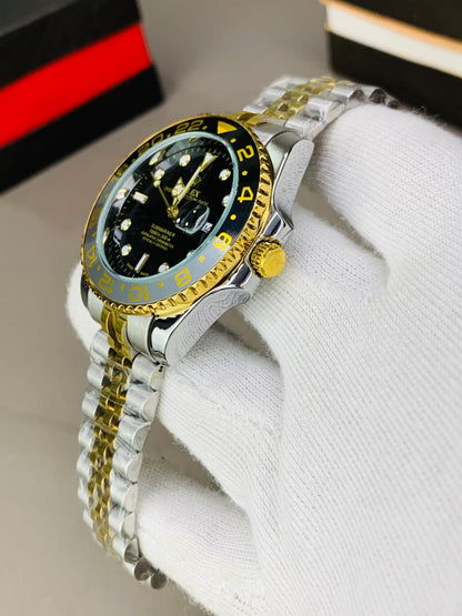 GMT Two-Tone Black Chain – Sleek Style Watch
