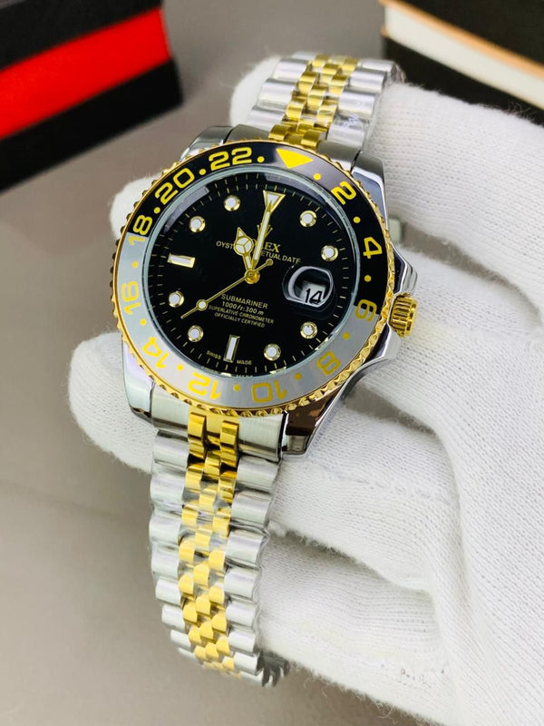 GMT Two-Tone Black Chain – Sleek Style Watch