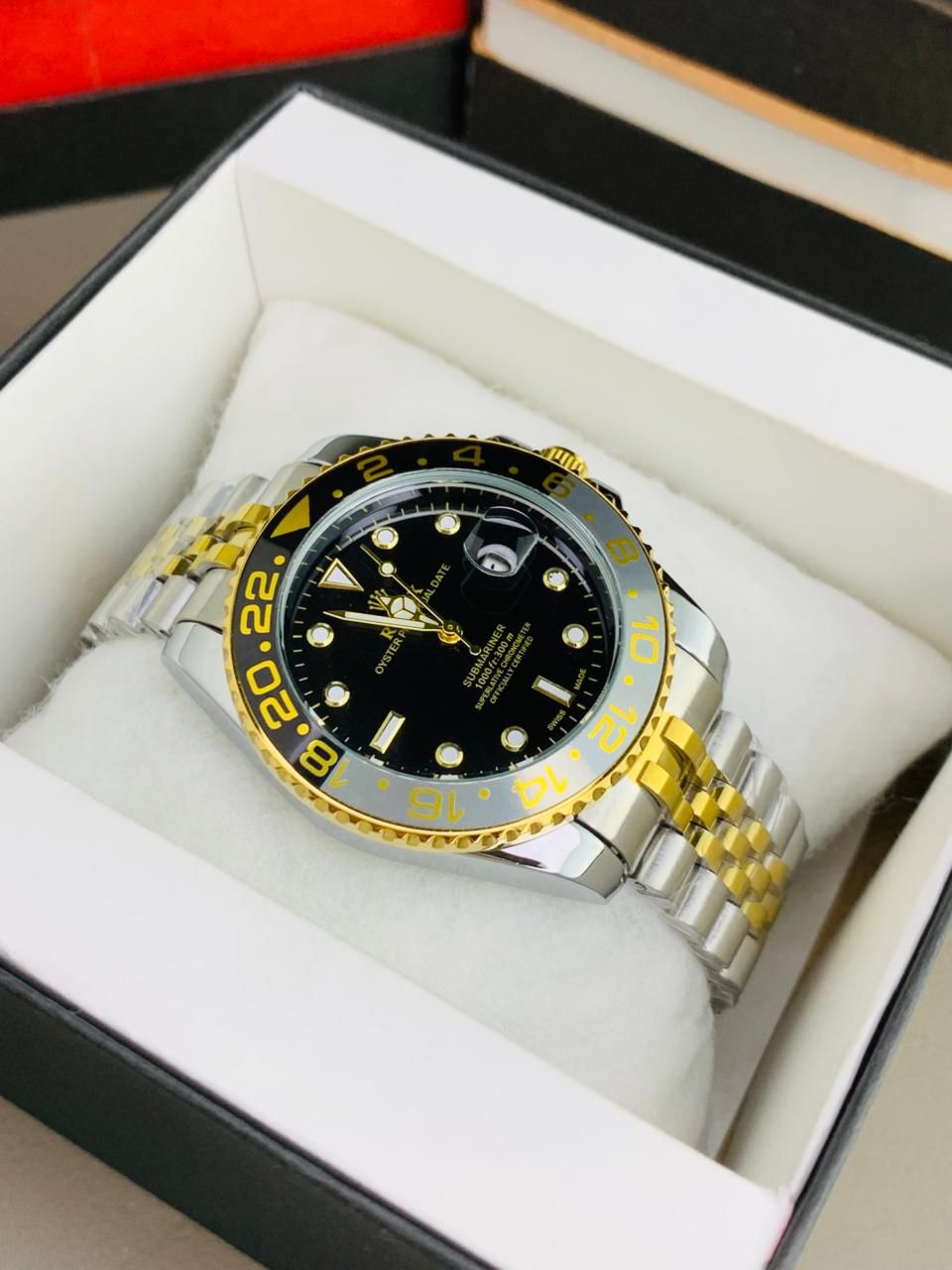 GMT Two-Tone Black Chain – Sleek Style Watch