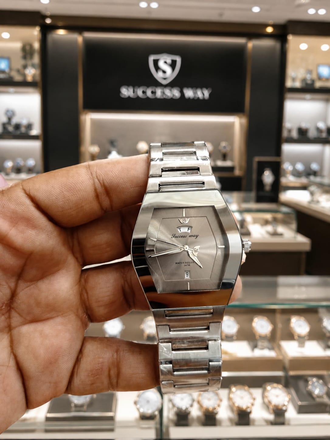 Premium Silver Succes Way Watch – Luxury Stainless Steel Men's Watch